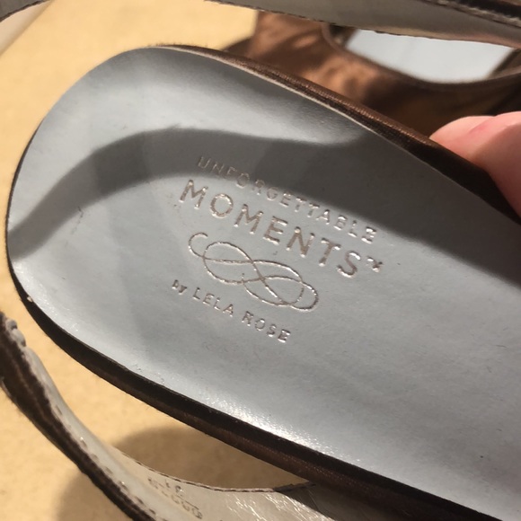Lela Rose Unforgettable Moments Brown Satin Sandals - Picture 12 of 12